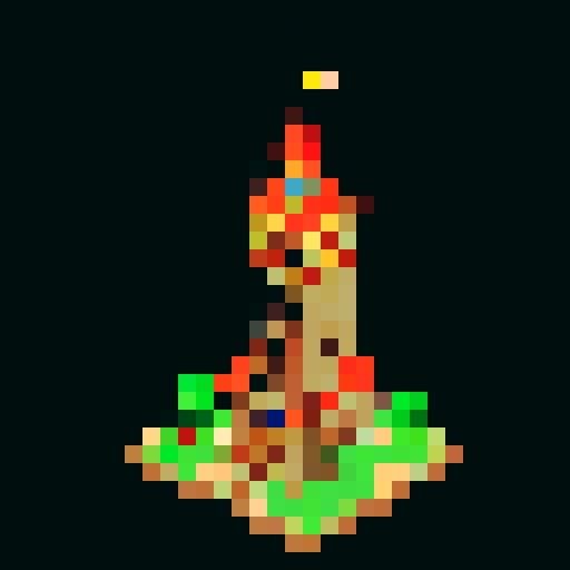 medieval-inspired, low to the ground, fire-slinging tower