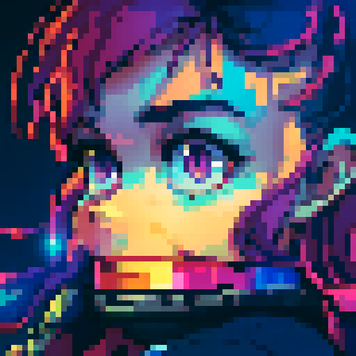 Colorful, retro, vibrant, 8-bit, pixelated, sRGB