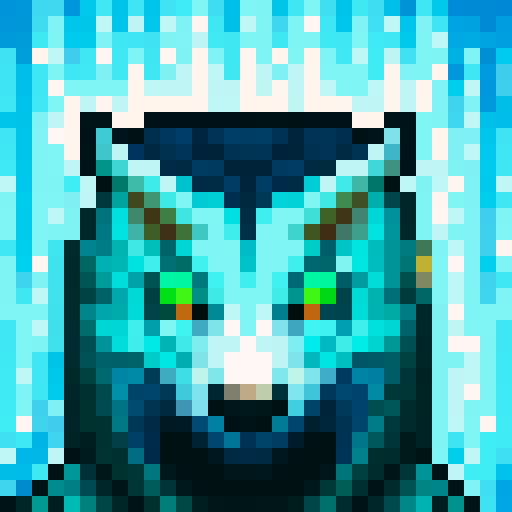 wolf avatar, portrait, glowing eyes