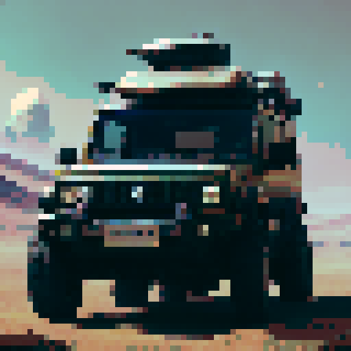 A black Suzuki Jimny in desert