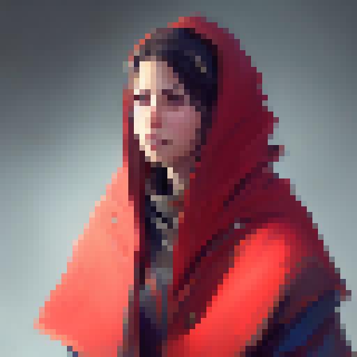girl with a red cape, animated all directions, topdown