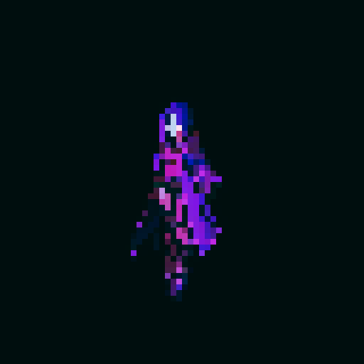 demon wings, floating girl, pixel art, sRGB