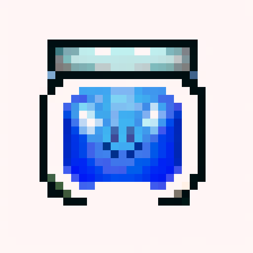 a cute blue magic jar character