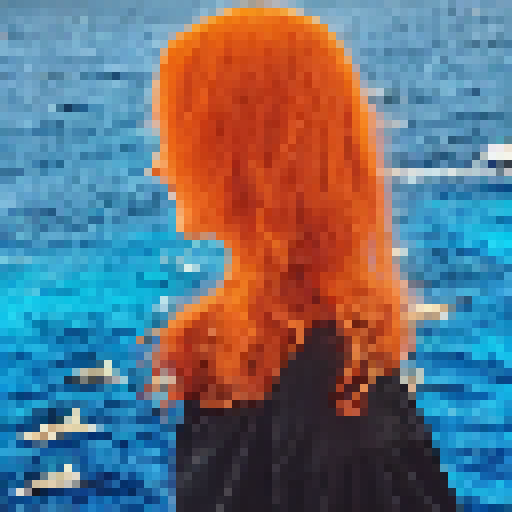 She is on an island in the middle of the sea, surrounded by sharks, and the sun is close to her and burns her
