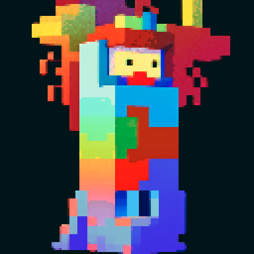 pixel art, gradient, white background