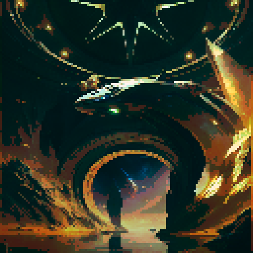 The tarot card The Star in an aquatic and medieval dark style. The scene should be illuminated by ethereal star-like lights, symbolizing hope and clarity. 