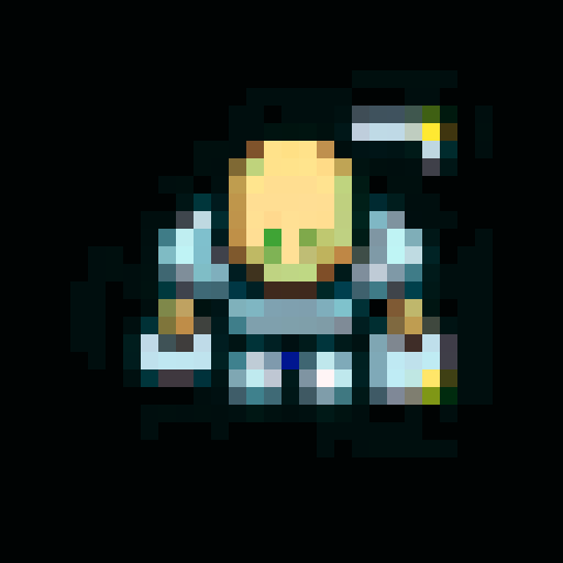 combat drone, humanoid, robotic, sleek, metallic, pixel-art