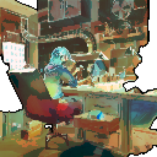 Artist at work in their bedroom