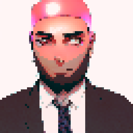 Omar, surrounded by vibrant neon lights, poses heroically in his anime-style outfit, brandishing a glowing sword against a backdrop of futuristic skyscrapers.