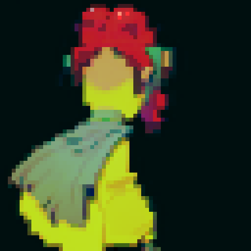 Back view of character