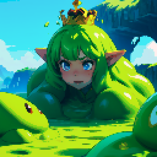 giant slime wearing crown