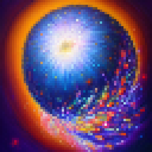 A mystical apple, shimmering with iridescent colors, produces a burst of sparkling magic as it grows in a whimsical forest full of glowing mushrooms and fireflies.