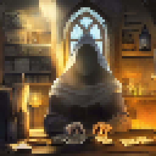 Dark, eerie, and mysterious, the AI-powered tarot card reader sits in a medieval dungeon, surrounded by an otherworldly aura, its deck of tarot cards spread out before it, waiting for its next client to arrive.