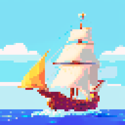 16th century cog sailing the sea during sunny weather
