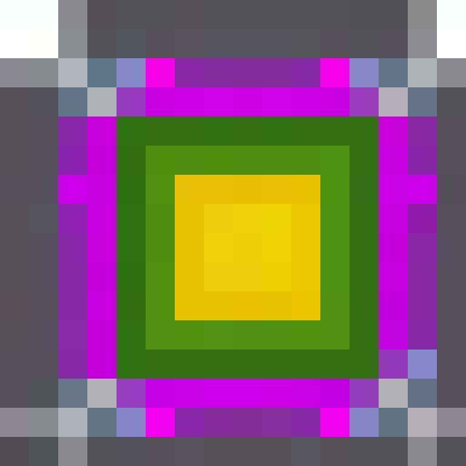 Pixelated close-up portrait of a 16x16 game icon depicting a sharp, translucent glass shard reflecting the light and casting a rainbow spectrum.