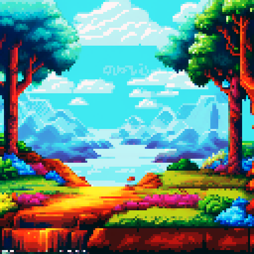 nudes, naked girls, sexy body, big boobs, sRGB, pixel art, background, landscape