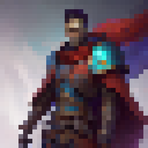 Warrior with blue armor and a Big Ruby Sword