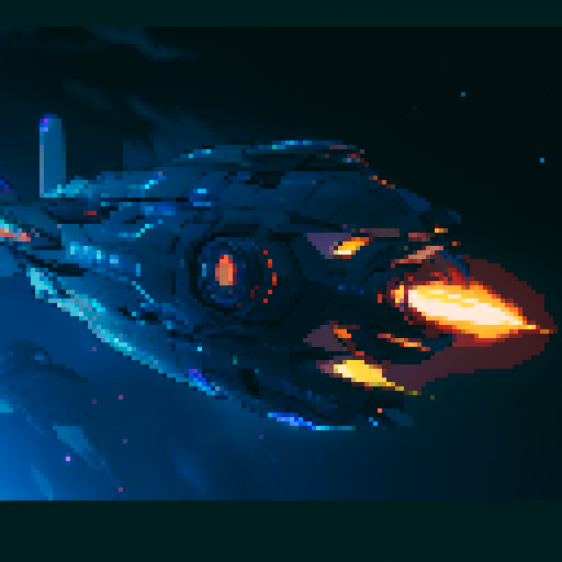 futuristic spaceship, topview, sleek and streamlined, hovering mid-air, pixelated sRGB aesthetic, retro-futuristic buttons, neon-lit control panel