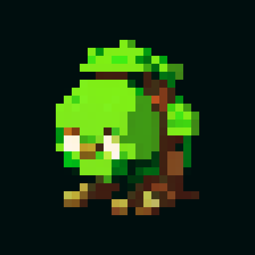 A colossal, tree-like titan with thick bark armor, massive branches, and glowing green eyes. It stands tall with a powerful, commanding presence, ready to protect the forest at all costs. No background.
