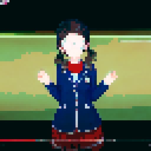 School girl wearing glasses