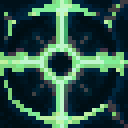 dark, mysterious ambiance, close up, skill art, 32x32 pixel art, game icon, sRGB, portrait, intense gaze, glowing eyes, intricate details, ethereal aura, subtle shadows, mesmerizing colors