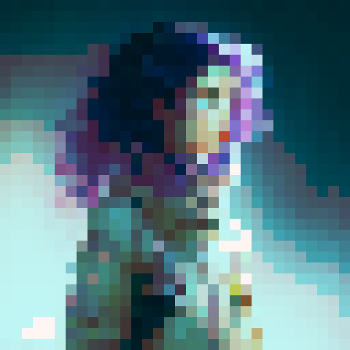 Main character young witch. Overhead fantasy rpg character sprite. Facing south. 