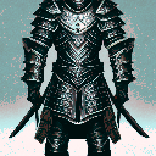 Shimmering metal plates intricately etched with dragon scales, forming a protective layer over the full-bodied warrior, crafted with game asset precision and captured in a stunning close-up shot