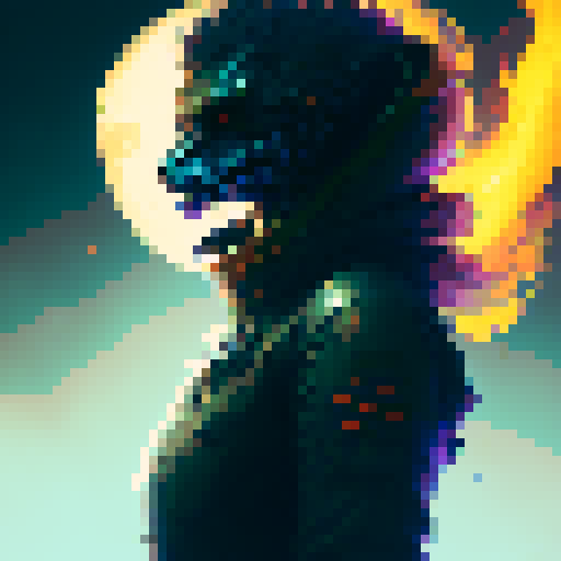 Skeleton engulfed in roaring flames, pixelated profile picture, capturing the essence of a fantasy RPG