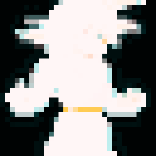 Take the given silhouette and color it with brown hair, beige skin and an outfit similar to Goku from Dragon Ball.