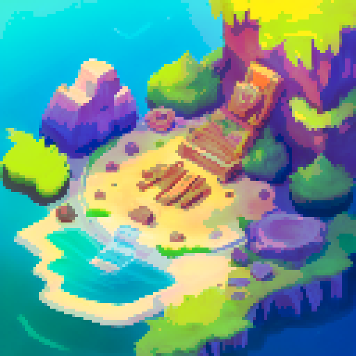 giant sand pit, quicksand, platform, crude giant slingshot, clear and bright weather, sRGB, background, landscape, landscape portrait