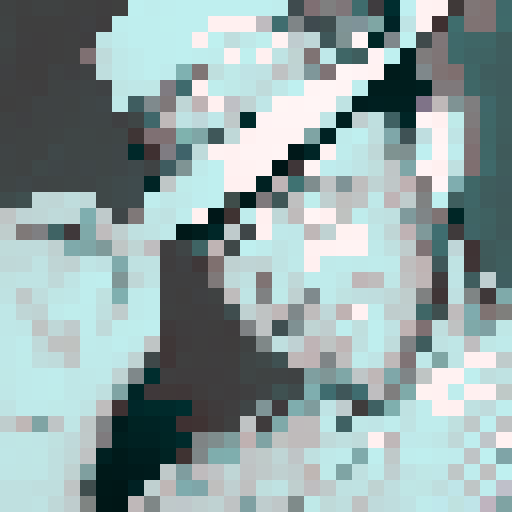 Sam Snead, pro golfer with a beaming smile, wearing a stylish bowler hat, captured in a close-up, skillfully rendered as a 32x32 pixel art game icon, showcasing his portrait in sRGB colors