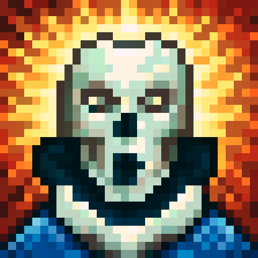 Icon with white skull, cold water and ice. Contrast