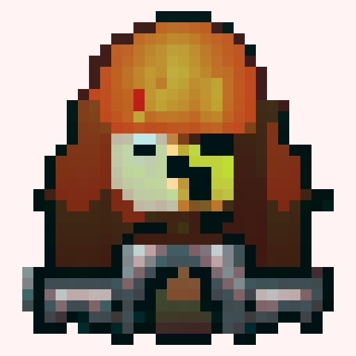 demon hunter anime style character, pixel art, game asset, 32x32 pixel art grid size, full body