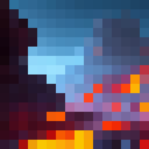 Lava tilemap with walkable paths, lava pits surrounded by walls, and flowing lava 