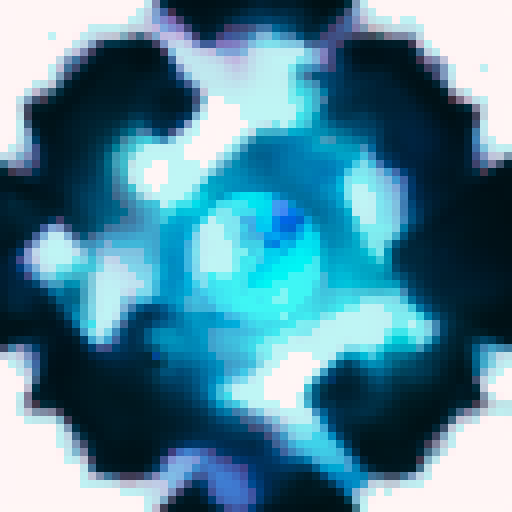 blue circular crystal, hidden tear, sadness, sad colors