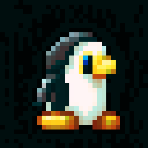 penguin facing right and walking