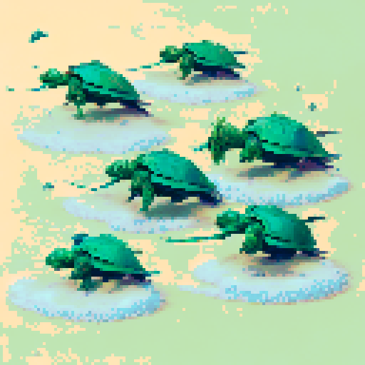 Under the dark and bloody threat, the green turtles have no choice but to flee their burning village on their clouds.