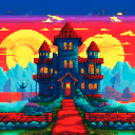 midnight, house with chimney, moon
