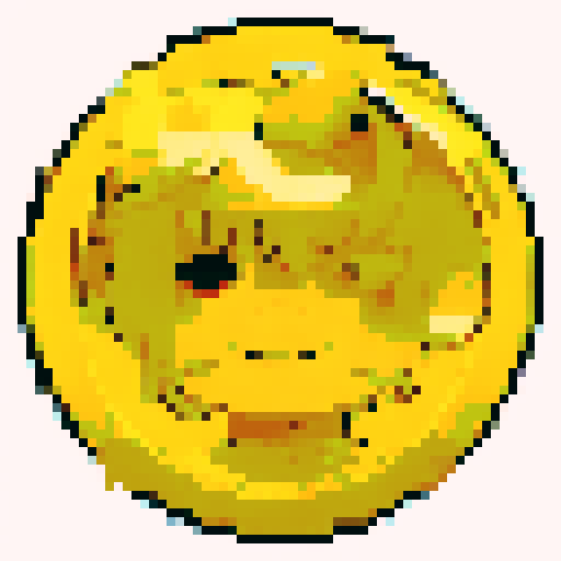 16x16 pixel art, anime style, close up of a game icon portrait depicting a land filled with golden coins in Money land