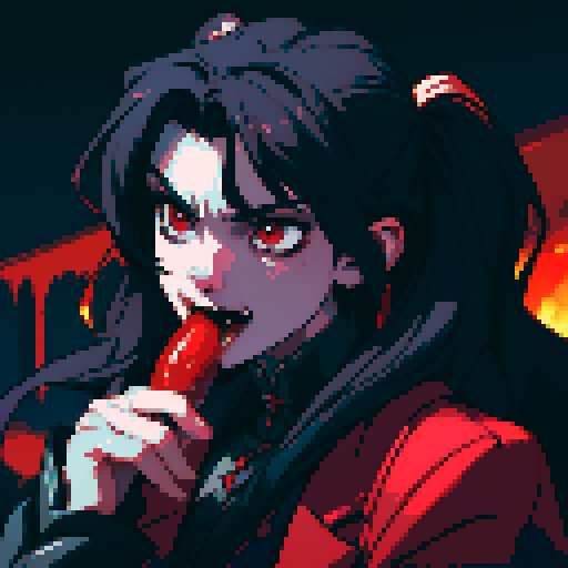 vampire fangs, sucking blood