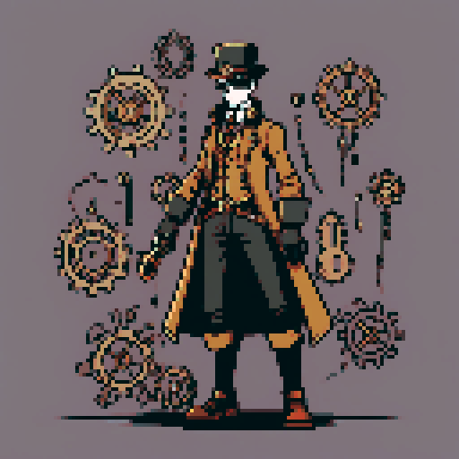 Steampunk soul. on a solid color background so I can easily remove the background