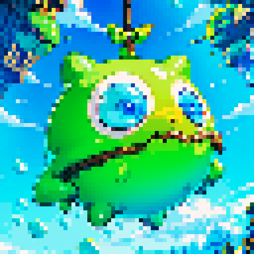 small round slime flying through the air and slamming into a person