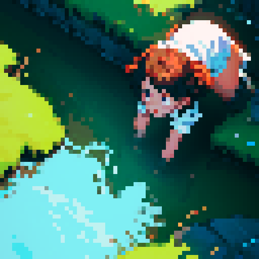 Hero sinking into a puddle of goo