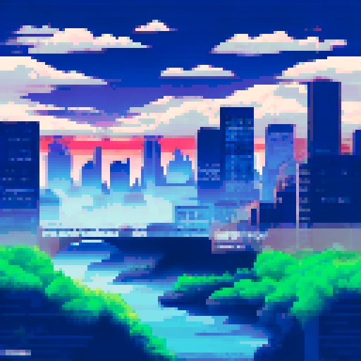 city silhoette with sky