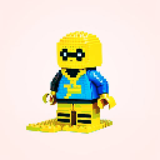 Gold hoody pixel lego