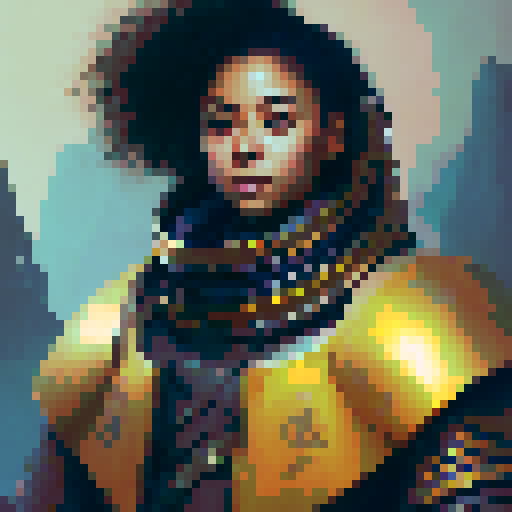 knight with golden armor and a katana