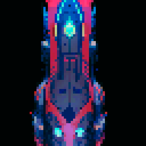 Space ship, vibrant colors, retro vibes, pixelated stars, angular design, glowing thrusters, no background, 8-bit spaceship, glowing cockpit, space exploration, futuristic spacecraft, pixel art style, smooth outline, alighment in center, radar on the top, smooth line,
