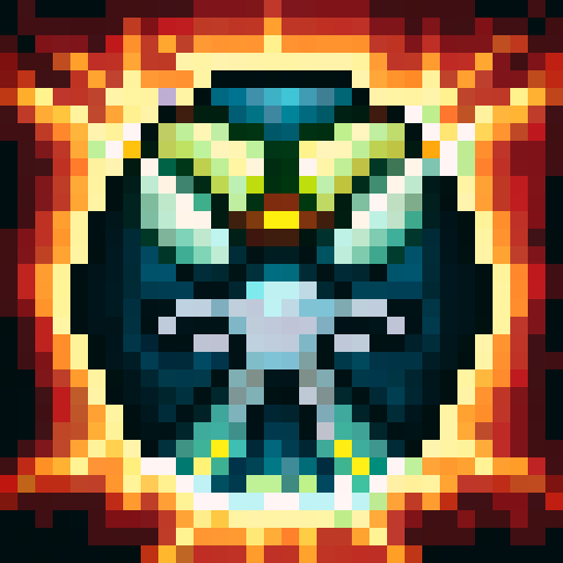 evil penguin with razor-sharp talons, walking menacingly towards the viewer in a skillfully crafted 32x32 pixel art game icon, with a close up portrait showcasing its wicked eyes and sleek black feathers