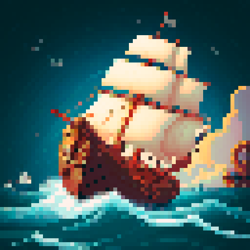 16th century cog sailing the sea during stormy weather
