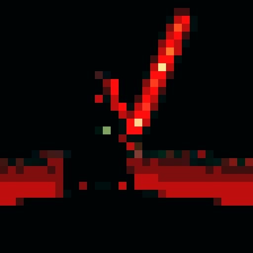Darth Vader, towering over a cityscape, with glowing red lightsaber, in pixel art style, against a sRGB background